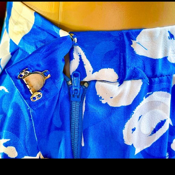 ▪️VTG▪️MAGGY LONDON▪️80's Floral Scroll Jacquard Silk 2-Piece Pleated Skirt Set - Picture 11 of 11